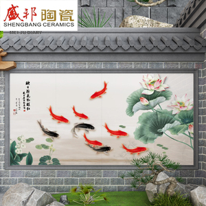 室外迎门墙户外不褪色微晶石瓷砖影背墙清雅小院照壁门庭墙背景墙