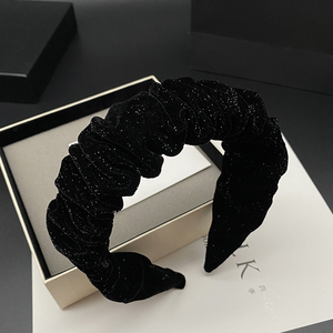 韩国黑色网红新款丝绒发箍发卡高颅顶显脸小女宽边高级感头箍头饰