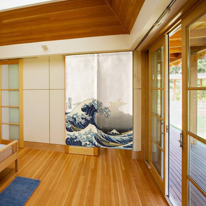 日式门帘隔断帘厨房洗手间挡风半截布艺日系装饰门帘免打孔