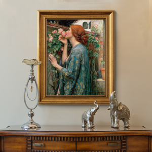 玫瑰的灵魂欧式古典主义复古油画法式装饰画芯客厅画卧室挂画画心