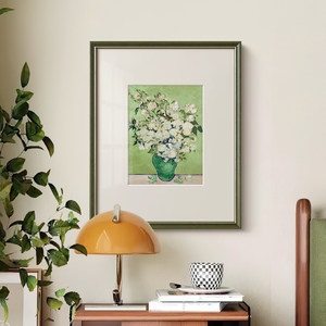 白玫瑰向日葵》梵高油画艺术法式客厅装饰画餐厅玄关卧室花卉挂画