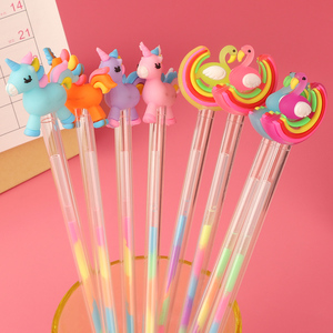 抖音网红款彩虹笔七彩魔幻渐变色儿童高光粉彩笔手账笔一支多色多功能