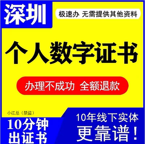 广东深圳CA个人数字证书企业ODC商事登记电子签名U盾注册变更注销