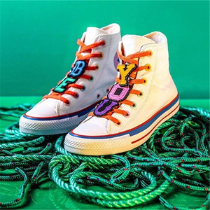 millie bobby brown麦莉联名白橘红字母魔术贴威潮匡威潮匡男女鞋