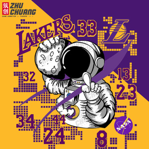 湖人队lakers科比詹姆斯联名nasa宇航员t恤kobe篮球运动球衣短袖