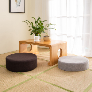 棉麻蒲团懒人榻榻米坐垫加厚地上打坐圆形坐墩日式可拆洗飘窗垫子