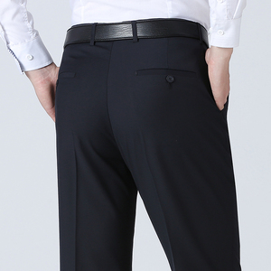 老人头正品中年西裤男宽松春夏薄款直筒高腰中老年春秋季厚款爸爸