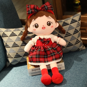 布娃娃玩偶人形小女孩芭比公主抱睡女童毛绒玩具公仔毛绒乖娃娃枕