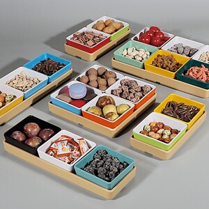 密胺网红ktv会所分隔零食盘子水果坚果干果点心小吃组合拼盘商用