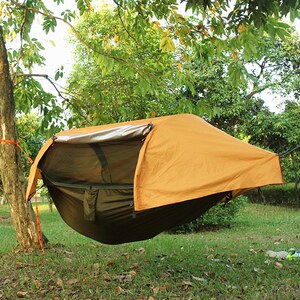 吊床新款防蚊防雨水离地悬空中树上帐篷户外行军野营垂钓天幕秋千