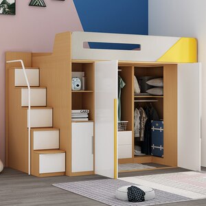 考拉森林上床下柜一体衣柜床多功能储物衣帽间对开门小户型省空间