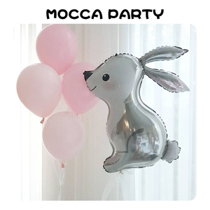 周岁生日布置ins风韩国网红儿童派对道具 兔子独角兽月亮铝膜气球