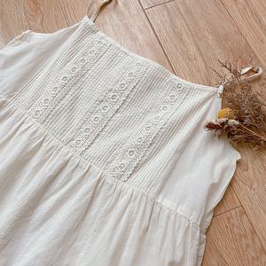 花拾光森系女装甜美少女娃娃裙2022春夏新款百搭吊带中长款打底裙