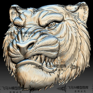 0011人付款淘宝老虎虎头虎虎生威虎章精雕木雕石雕玉雕灰度图浮雕模型