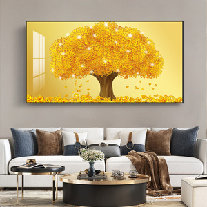 客厅沙发背景墙壁画招财黄金满地黄金大道装饰画卧室餐厅挂画金色