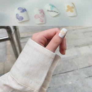 干花指甲贴纸 永生花水仙紫阳花仿干花泫雅田园风小清新美甲贴纸