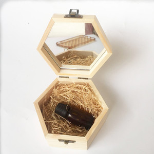 原木色桌面收纳六边形木质礼品盒 饰品盒包装永生花木盒子首饰盒