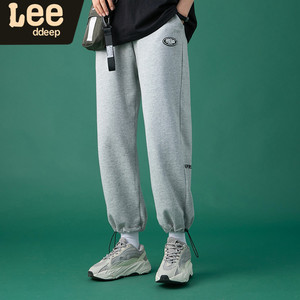 lee ddeep官网卫裤男2021春季宽松束脚裤青少年运动休闲潮牌长裤