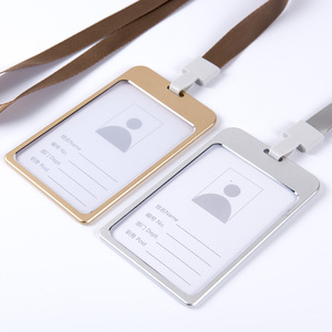 a7尺寸大号铝合金卡套工牌带挂绳金属胸牌卡厂牌员工挂牌工作证件胸牌