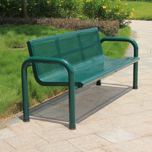 户外休息坐凳绿色庭院球场坐椅双人休闲座椅景观长椅公园椅子铁艺