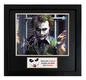 希斯莱杰亲笔签名照片复刻版 蝙蝠侠黑暗骑士小丑joker签名相框