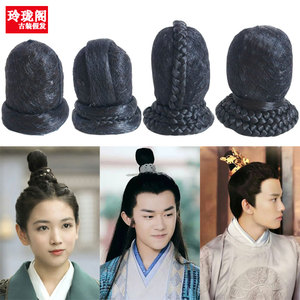 古代书生假发包男女小生道士发髻女扮男装汉服古装丸子头丫鬟熊猫