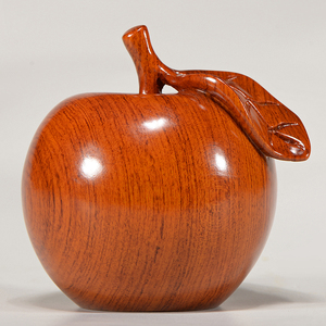 花梨实木雕刻苹果摆件檀木头根雕平安夜礼物红木质家居装饰工艺品
