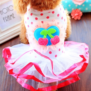小狗狗衣服夏季薄款樱桃公主连身裙泰迪比熊小型犬宠物春夏装裙子