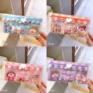 meatball肉球系列流沙透明笔袋简约学生可爱ins女孩文具收纳袋