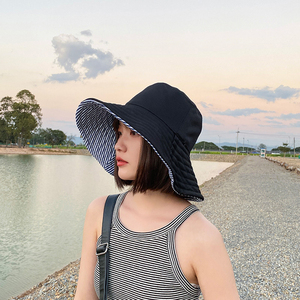 日本uvcut防晒帽子女夏遮阳帽防紫外线太阳帽双面戴大S同款渔夫帽