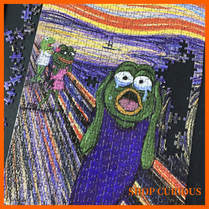 【奇妙商店】悲伤蛙拼图500片周边 呐喊成人儿童拼图 益智游戏