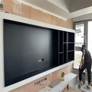 简约不锈钢壁龛嵌入式电视框定制电视机背景墙装饰置物钢板柜书柜