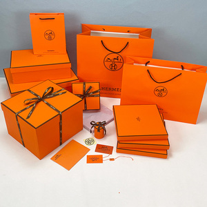 爱马仕hermes纸袋香水礼品盒包装衣服围巾盒皮带盒手提袋礼品袋子