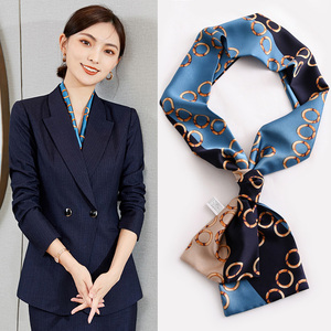 高级长条丝巾女百搭2022春秋新款ol洋气时尚西装衬衫百搭配饰领巾