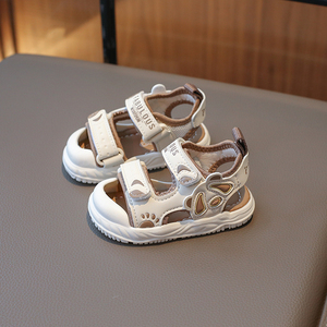 男宝宝凉鞋夏季新款0-1-2岁3婴儿软底学步鞋儿童包头防滑沙滩鞋潮