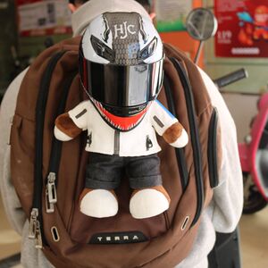 agv熊车迷公仔一博同款拉力熊吉祥物毒液宝马背包尾箱熊装饰挂件