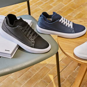 [马克纳森设计师款]斯凯奇男鞋牛皮头层皮鞋网布面运动板鞋68671