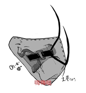 口罩口塞嘴塞遮嘴情趣口罩面罩野外露出外出户外调教羞辱羞耻配饰