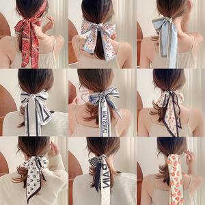 高级感丝巾发带女绑发夏天日常外戴蝴蝶结头绳网红头巾丝带扎头发