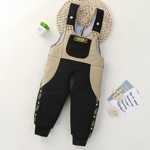 背带夹棉裤小孩男童连体开档加厚女宝宝外穿保暖冬天款不起球宽松