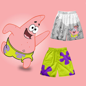 派大星同款短裤度假风海边沙滩裤男花裤衩宽松潮流速干五分裤休