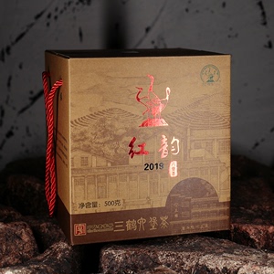 有茶有器梧州茶厂黑茶三鹤六堡茶2017年陈化红韵500克散茶茶叶