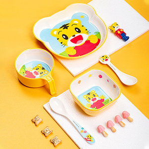 五和巧虎餐具儿童碗宝宝餐盘分格吃饭碗辅食碗婴儿杯套装耐摔防烫
