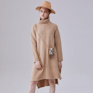 mynode蔓诺蒂女装2020冬新款精致舒适气质针织连衣裙