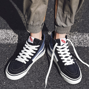 高帆布鞋男高帮