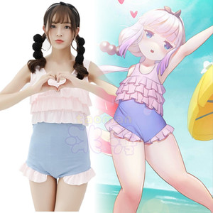 仆妹抖龙康娜泳衣死库水泳衣cos新款动漫游戏服小林家的龙女