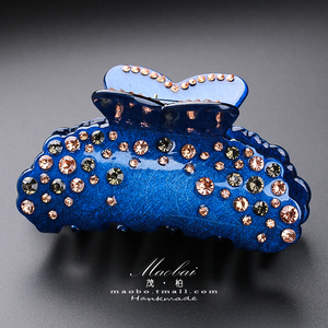 夹子头饰亚克力发夹后脑勺抓夹中号水钻气质中年妈妈盘发卡子发抓