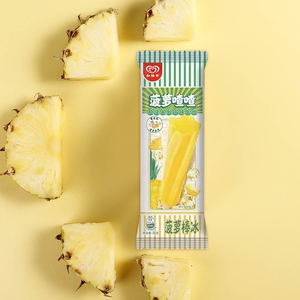 【新品】和路雪萝喳喳雪糕菠萝棒冰茉香油柑真实果汁冰淇淋78g/支