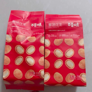 新货百草味多味花生米210gx2袋袋装炒办公室零食休闲食品夜宵解馋