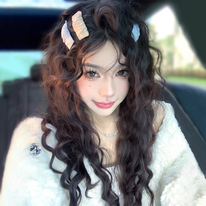 假发女长发中分羊毛卷气质蓬松仿真日常八字刘海长卷发自然全头套